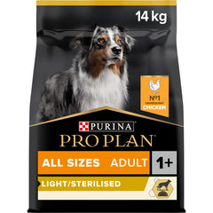 Purina Pro Plan Light Sterilised All Sizes Adult, Dry Dog food with Chicken
