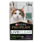 Purina Pro Plan LiveClear Sterilised Adult, Allergen Reducing Dry Cat Food with Turkey