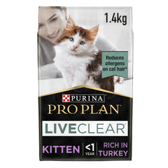 Purina Pro Plan LiveClear Kitten, Allergen Reducing Dry Cat Food with Turkey