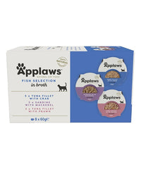 Applaws Fish Selection in Broth Adult Wet Cat Food 8 x 60g Pot 60g