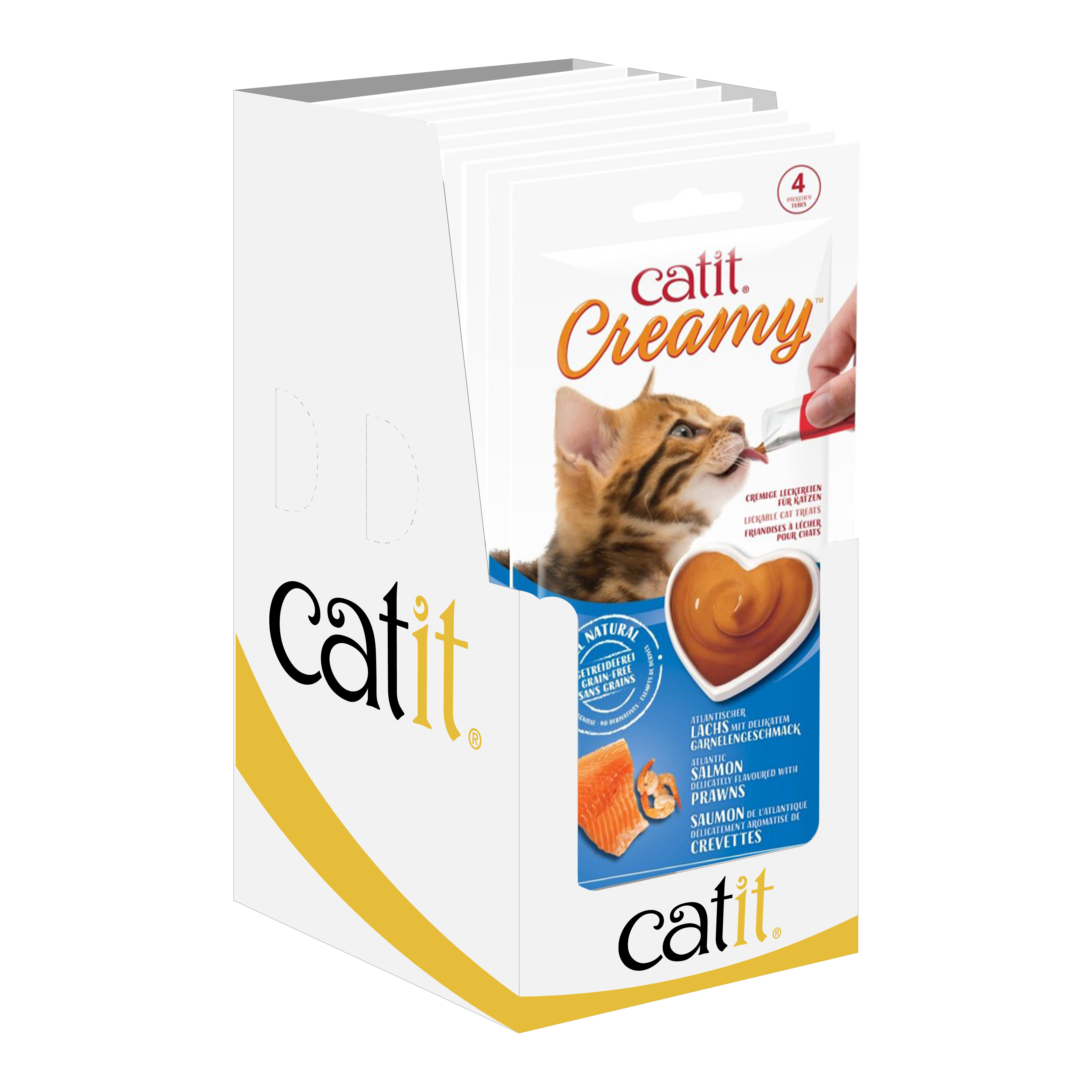 Catit Creamy Lickable Treats Salmon & Prawns 12pk/box
