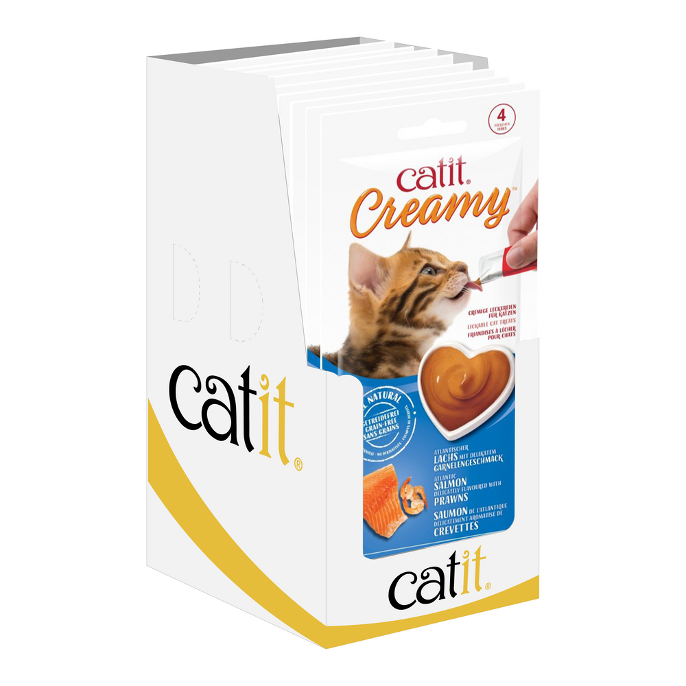 Catit Creamy Lickable Treats Salmon & Prawns 12pk/box