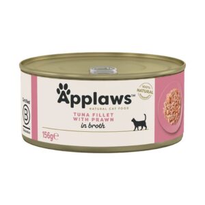 Applaws Tuna Fillet with Prawn in Broth Wet Cat Food Tin 156g