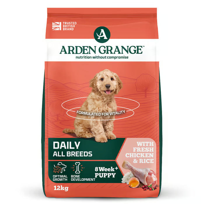 Arden Grange Daily All Breeds Puppy with Fresh Chicken & Rice Dry Dog Food 12kg