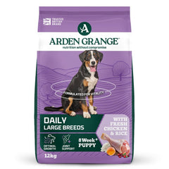 Arden Grange Daily Large Breeds Puppy with Fresh Chicken & Rice Dry Dog Food 12kg