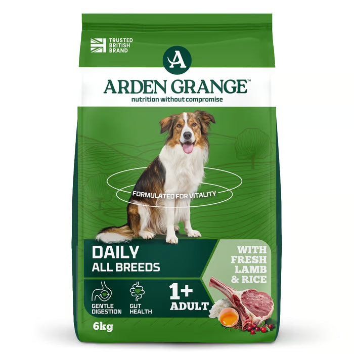 Arden Grange Daily All Breeds Adult Fresh Lamb & Rice Dry Dog Food 6kg