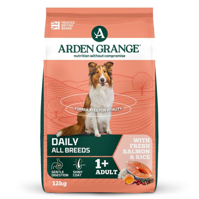 Arden Grange Daily All Breeds Adult Salmon & Rice Dry Dog Food 12kg