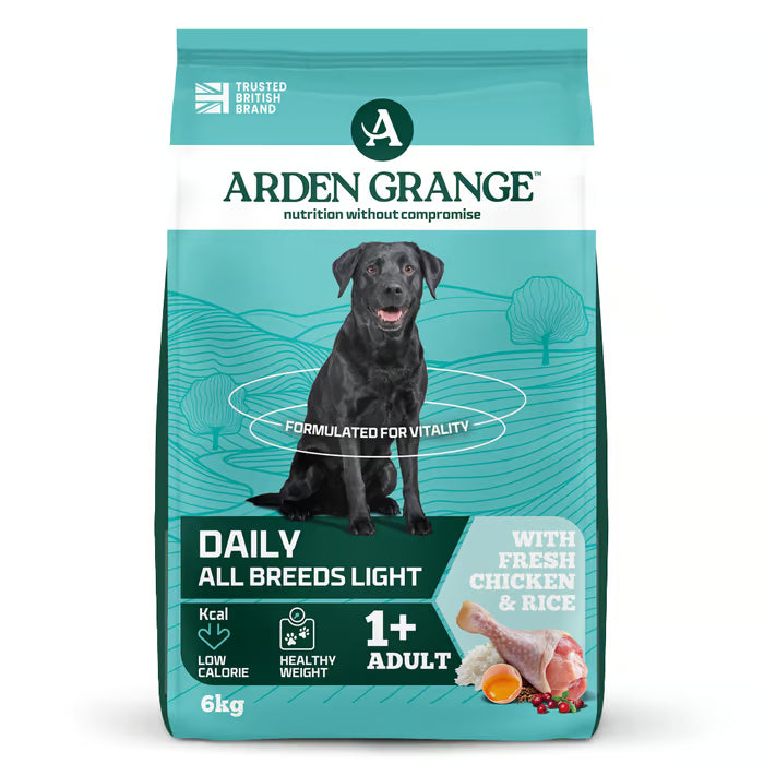 Arden Grange Daily All Breeds Light Adult Fresh Chicken & Rice Dry Dog Food 6kg