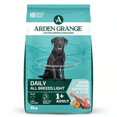 Arden Grange Daily All Breeds Light Adult Fresh Chicken & Rice Dry Dog Food 6kg