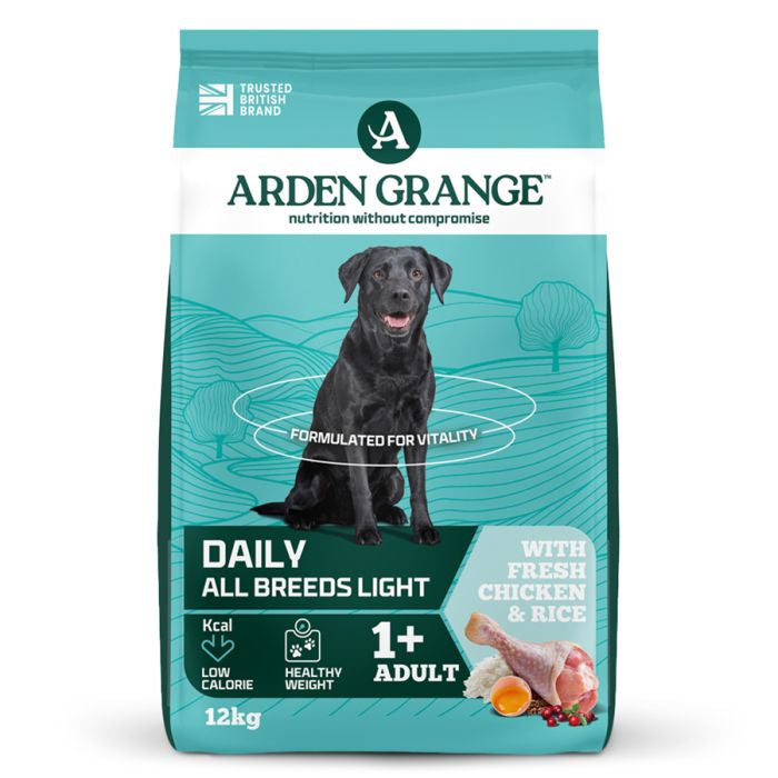 Arden Grange Daily All Breeds Light Adult Fresh Chicken & Rice Dry Dog Food 12kg