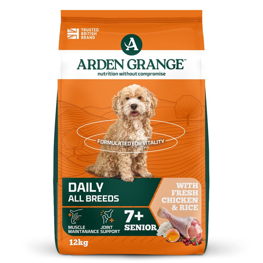 Arden Grange Daily All Breeds Senior with Fresh Chicken & Rice Dry Dog Food 12kg
