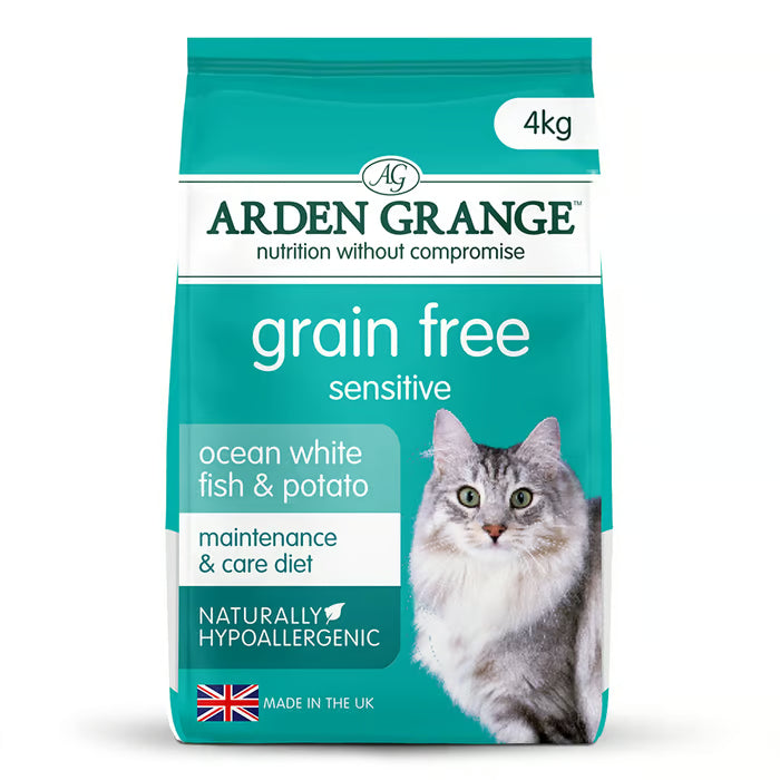 Arden Grange Grain Free Sensitive Adult Ocean White Fish & Potato Dry Cat Food 4kg