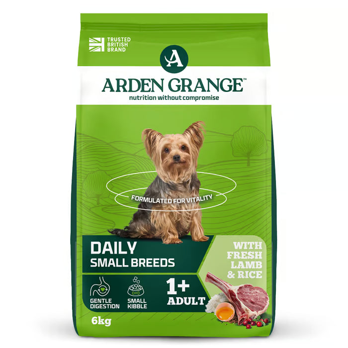 Arden Grange Daily Small Breeds Adult with Fresh Lamb & Rice Dry Dog Food 6kg