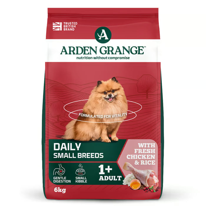 Arden Grange Daily Small Breeds Adult with Fresh Chicken & Rice Dry Dog Food 6kg