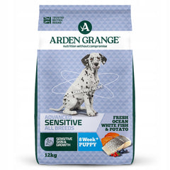 Arden Grange Advanced Sensitive All Breeds Puppy Fresh Ocean White Fish & Potato Dry Dog Food 12kg