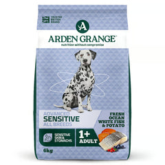 Arden Grange Advanced Sensitive All Breeds Adult Ocean White Fish & Potato Dry Dog Food 6kg