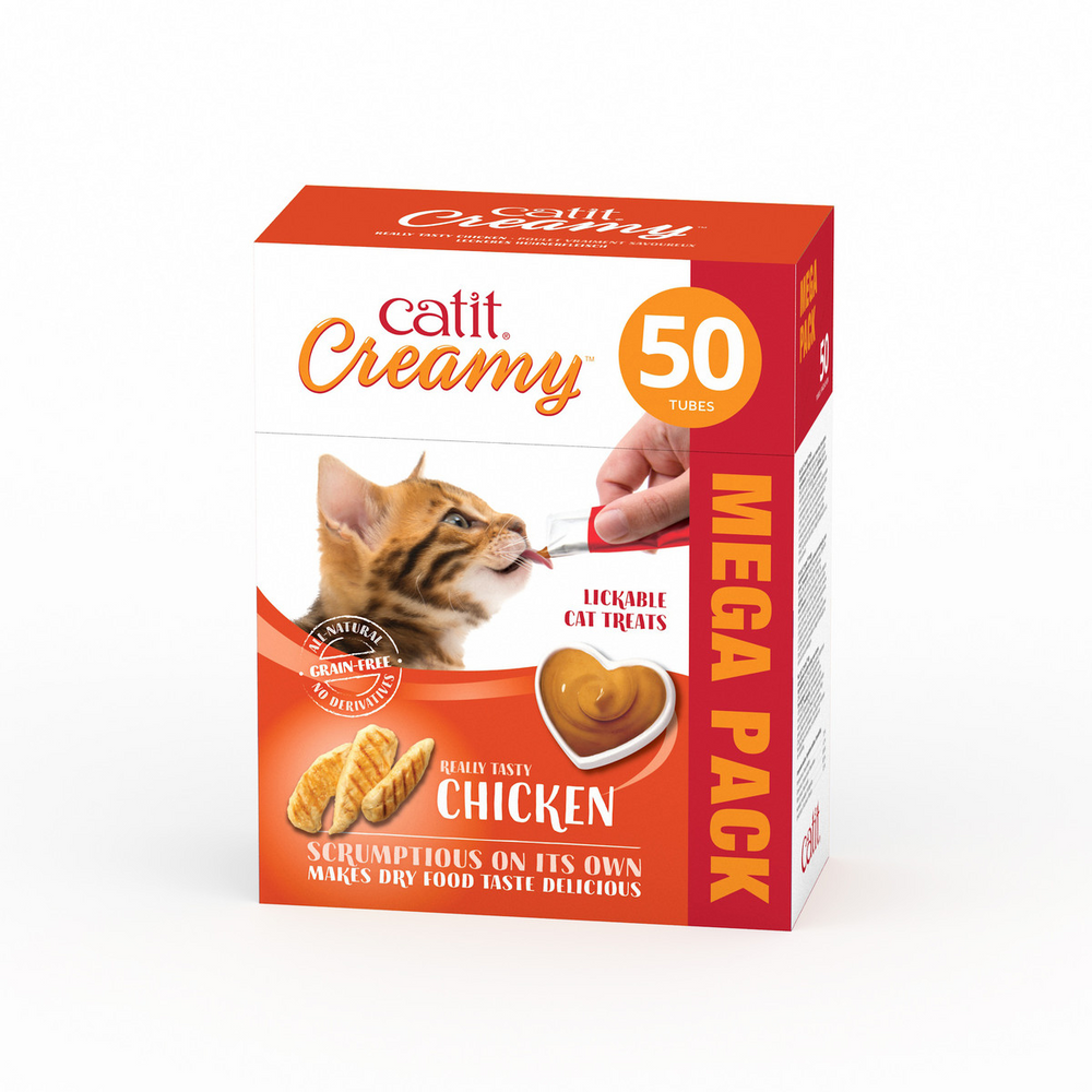 Catit Creamy Treats Mega Pack Chicken 50 tubes/box