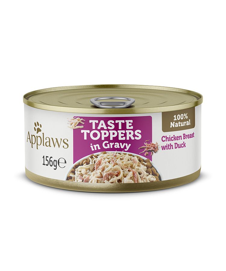Applaws Taste Toppers in Gravy Chicken with Duck Wet Dog Food Tin 156g