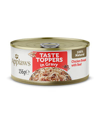 Applaws Taste Toppers in Gravy Chicken with Beef Wet Dog Food Tin 156g