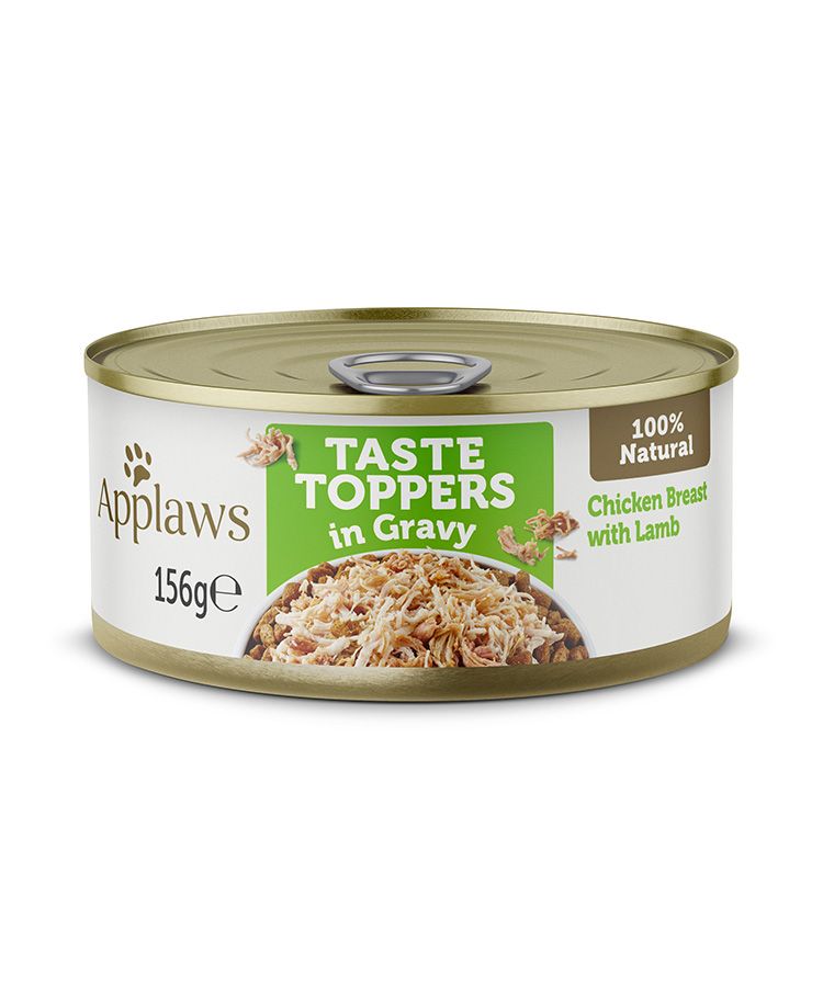 Applaws Taste Toppers in Gravy Chicken with Lamb Wet Dog Food Tin 156g