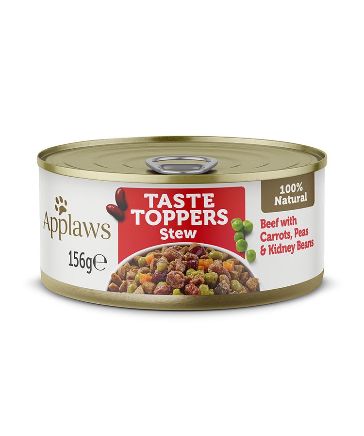 Applaws Taste Toppers Stew Beef with Vegetables Wet Dog Food Tin 156g